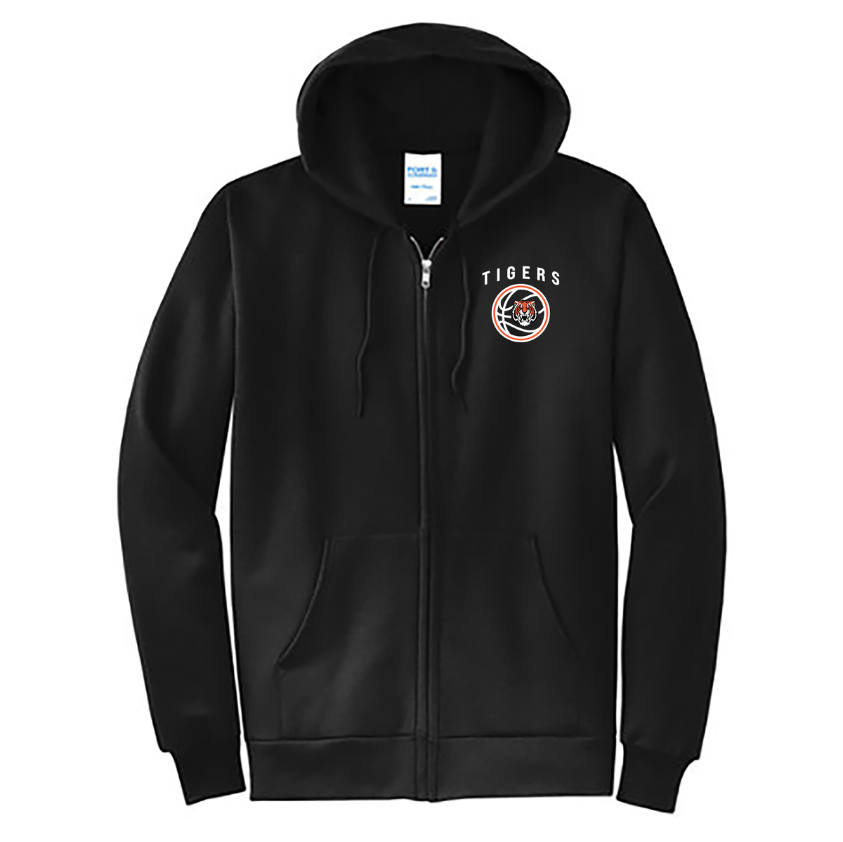 White Plains Middle School Basketball Full Zip Hooded Sweatshirt