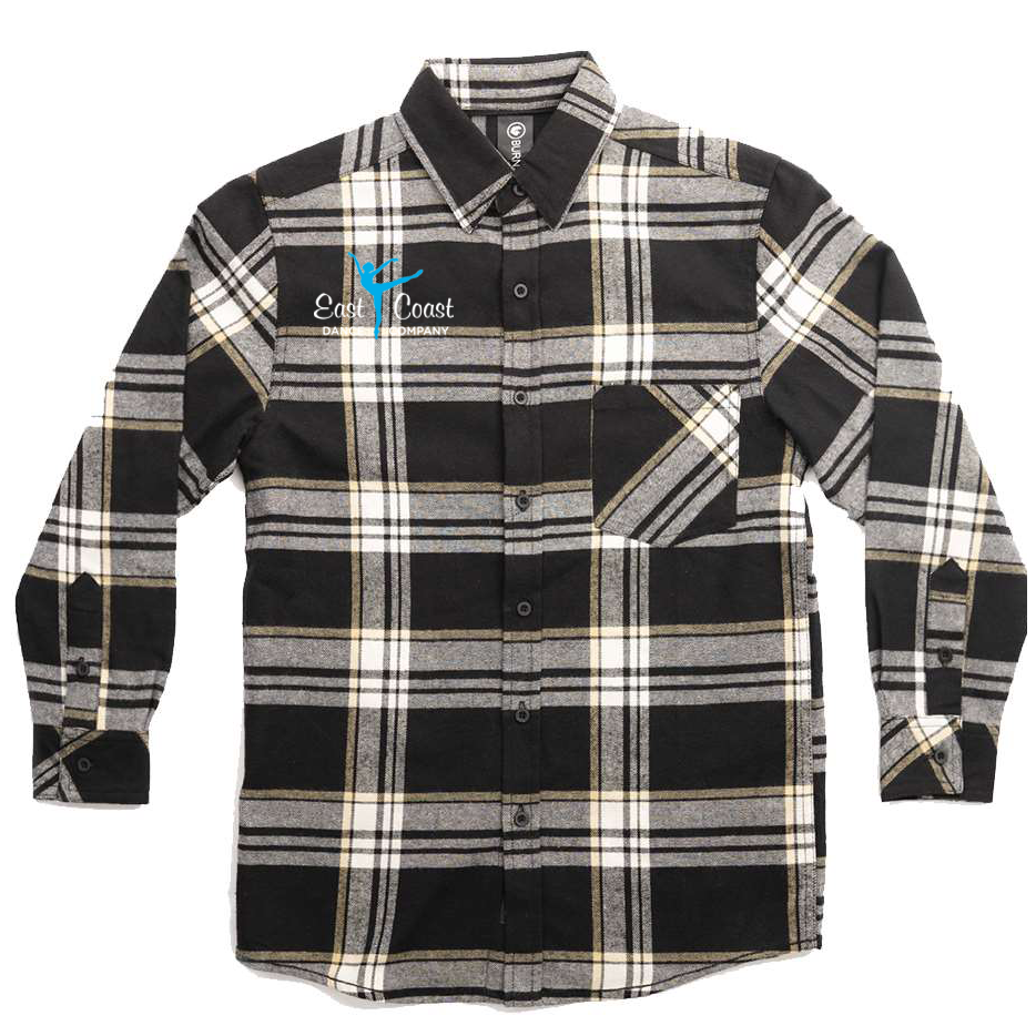 East Coast Dance Company Youth Open Pocket Long Sleeve Flannel Shirt - YOUTH SIZES AVAILABLE