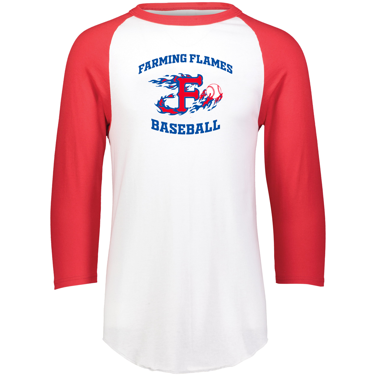 Farming Flames Baseball Club Toddler Baseball 3/4 Sleeve Tee