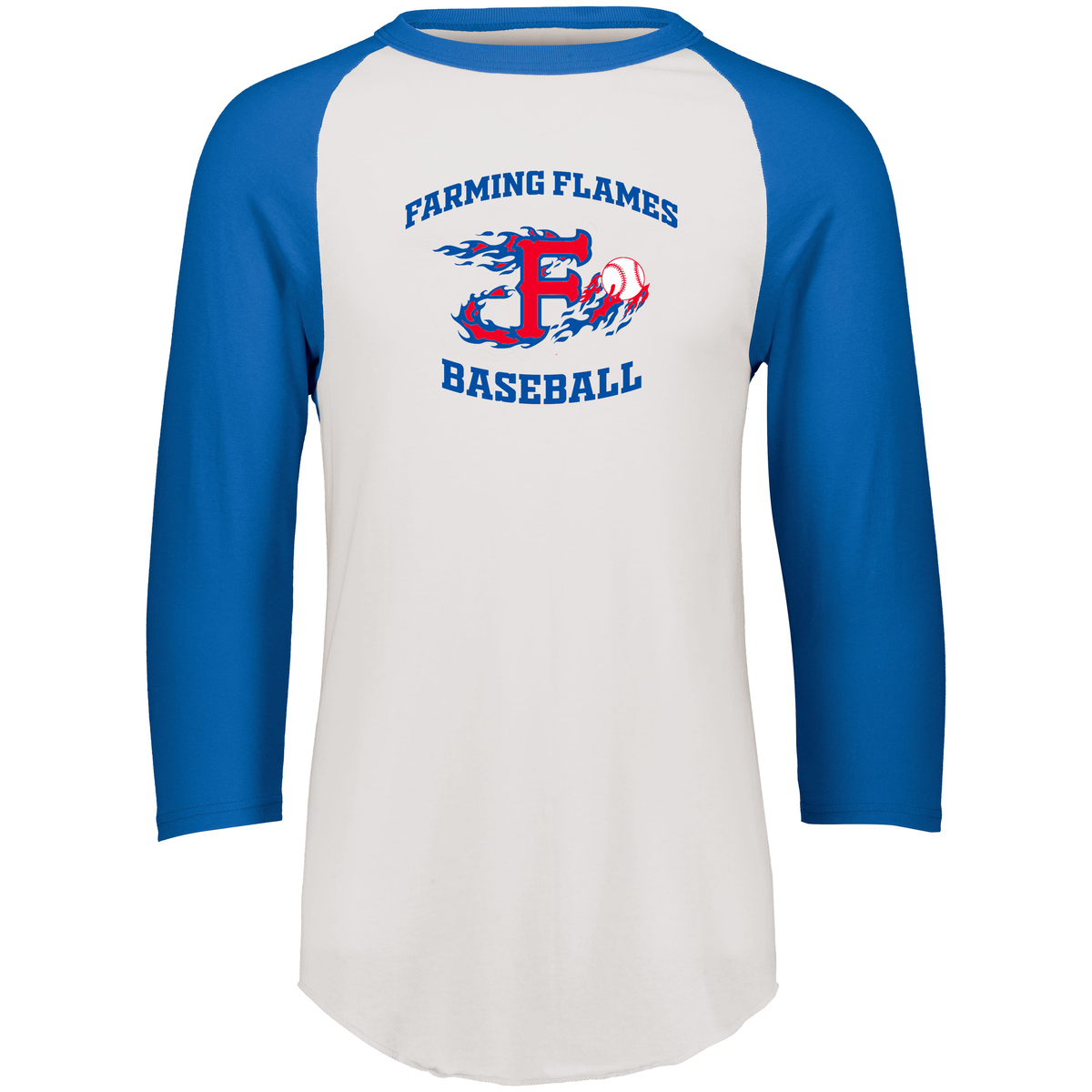 Farming Flames Baseball Club Toddler Baseball 3/4 Sleeve Tee