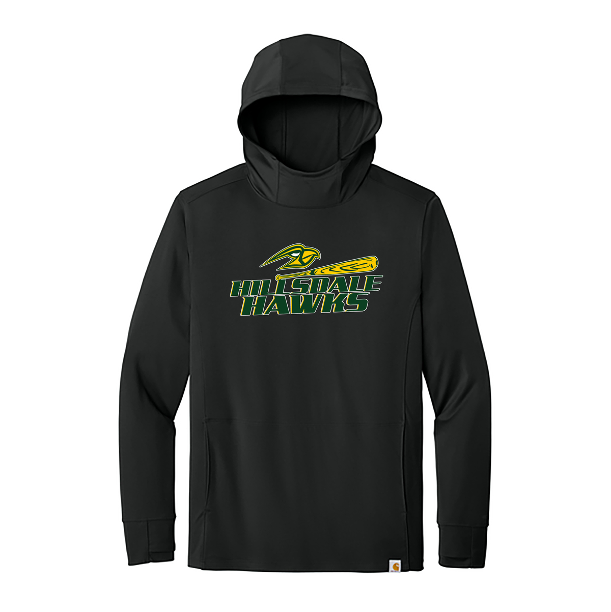 Hillsdale Hawks Carhartt Force Sun Defender Long Sleeve Hooded T-Shirt