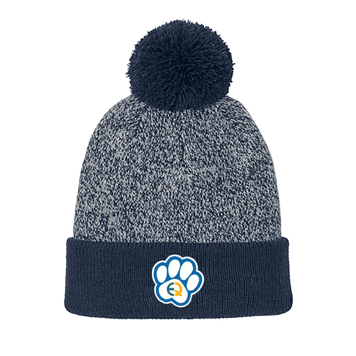 East Quogue School District Halftime Heather Pom Beanie