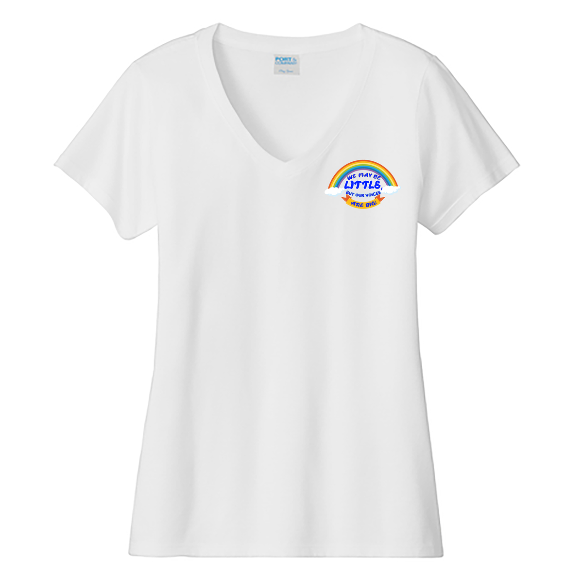 We May Be Little But Our Voices Are Big Ladies Fan Favorite V-Neck Tee