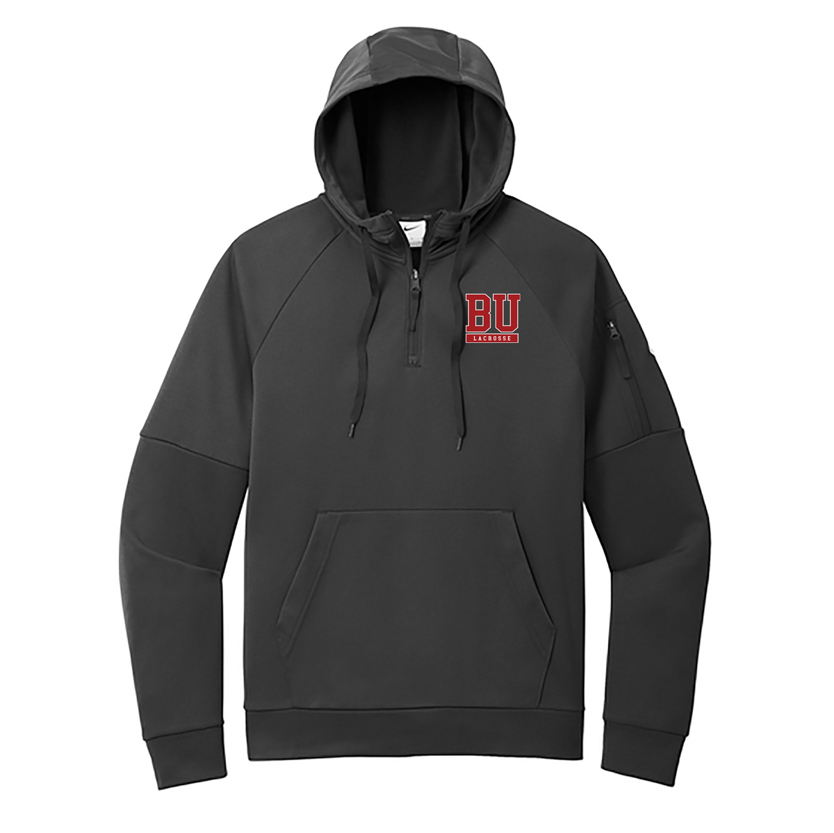 Boston University Lacrosse Nike Therma-FIT Pocket 1/4-Zip Fleece Hoodie