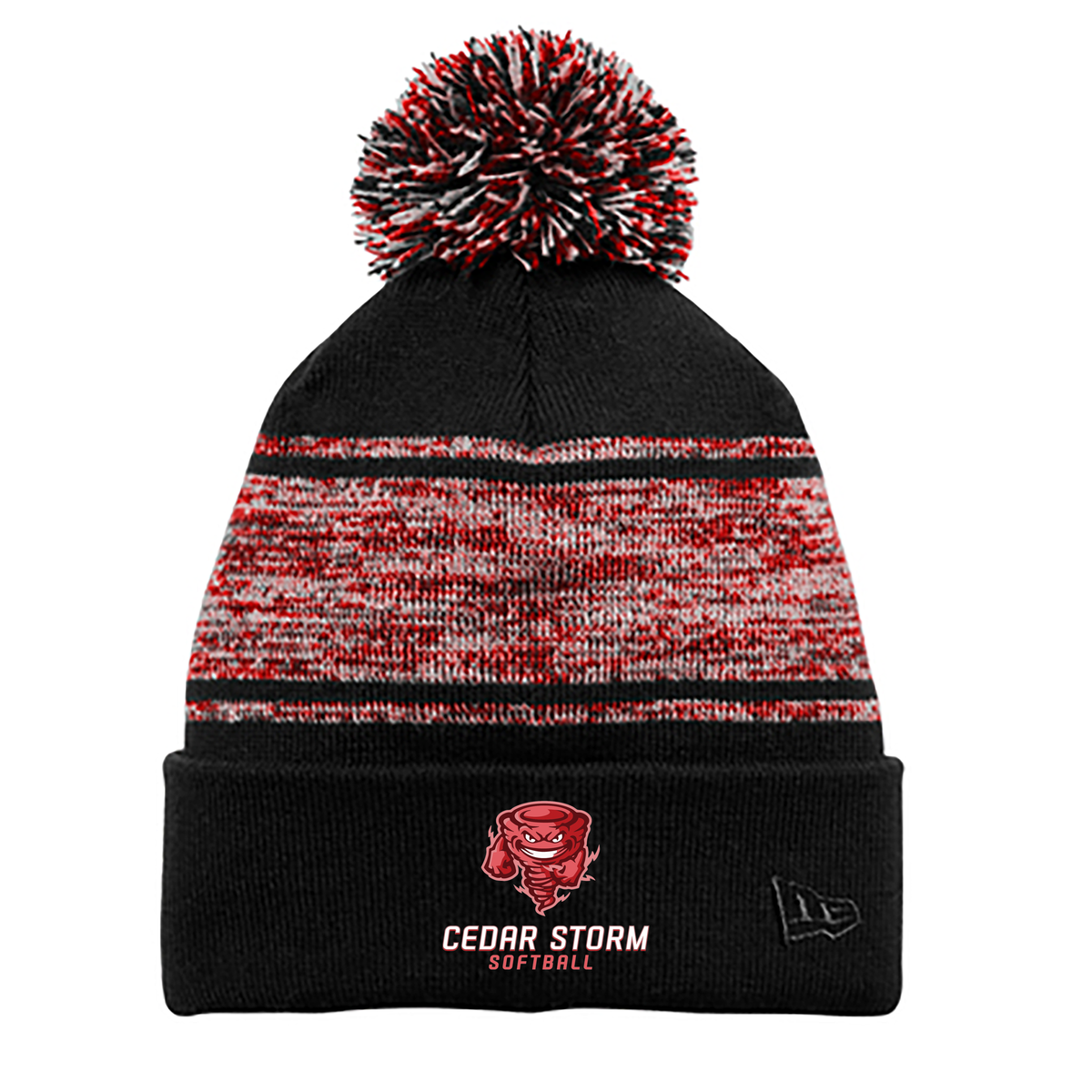 Cedar Storm Softball New Era Sideline Pom-Pom Beanie