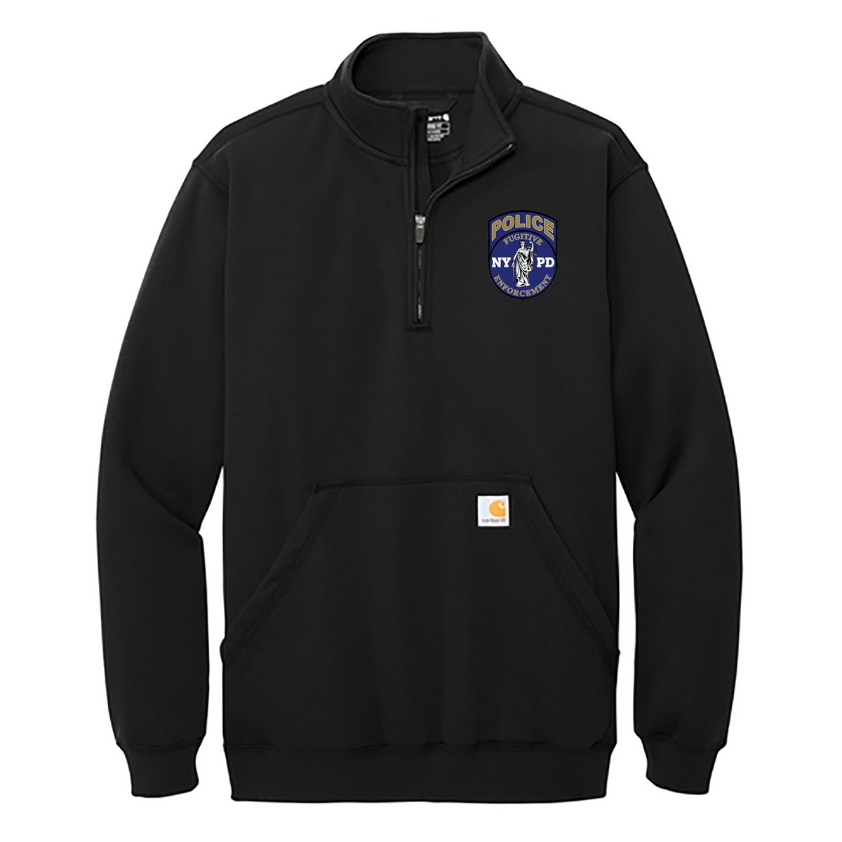 NYPD Warrant Section Carhartt 1/4 Zip Mock Neck Sweatshirt