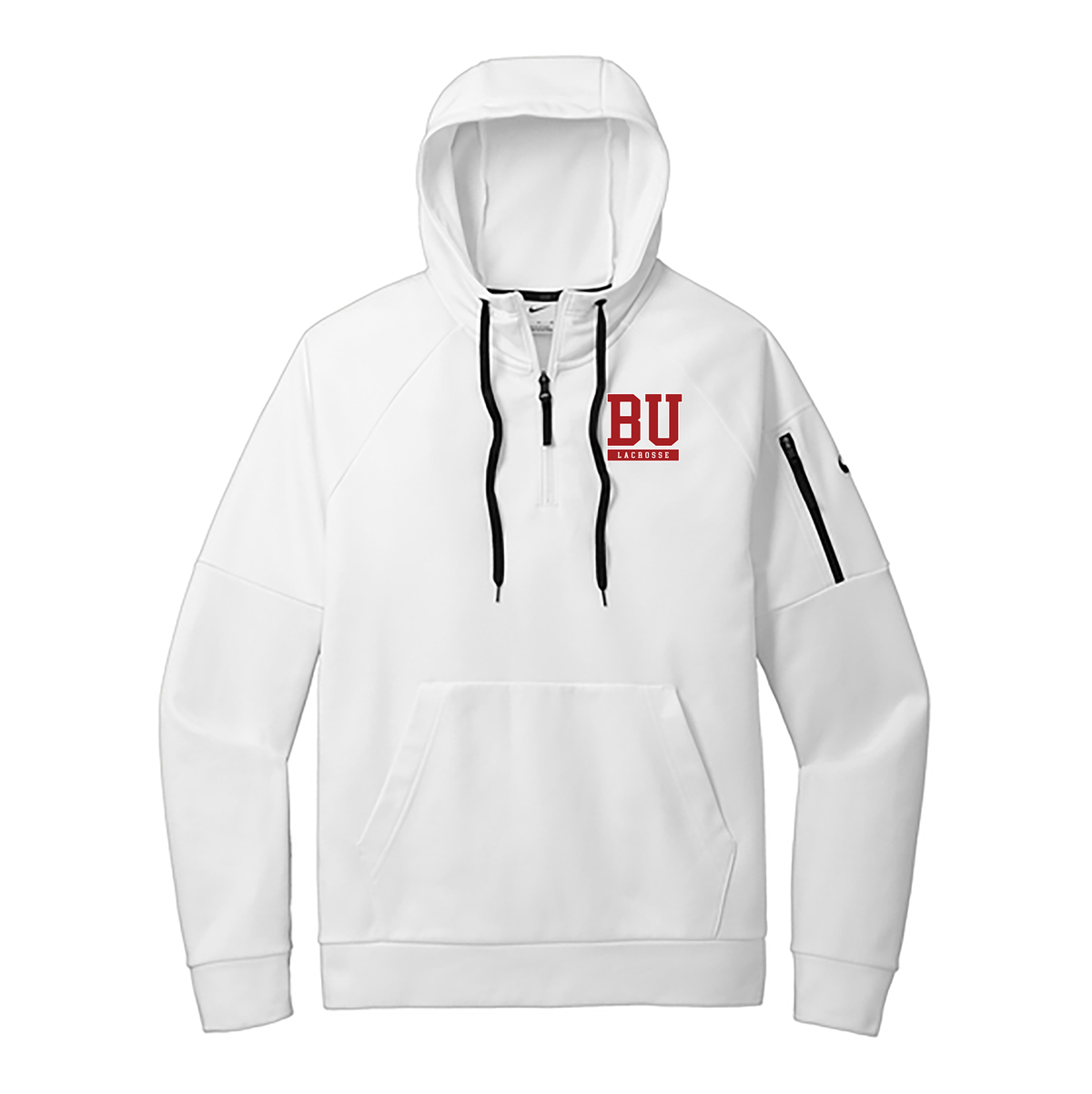 Boston University Lacrosse Nike Therma-FIT Pocket 1/4-Zip Fleece Hoodie