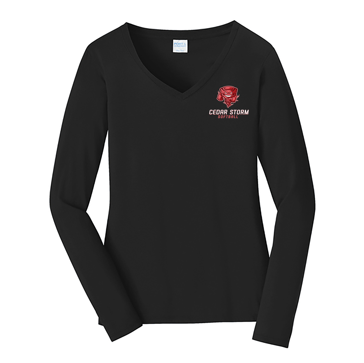 Cedar Storm Softball Ladies Long Sleeve Fan Favorite V-Neck Tee