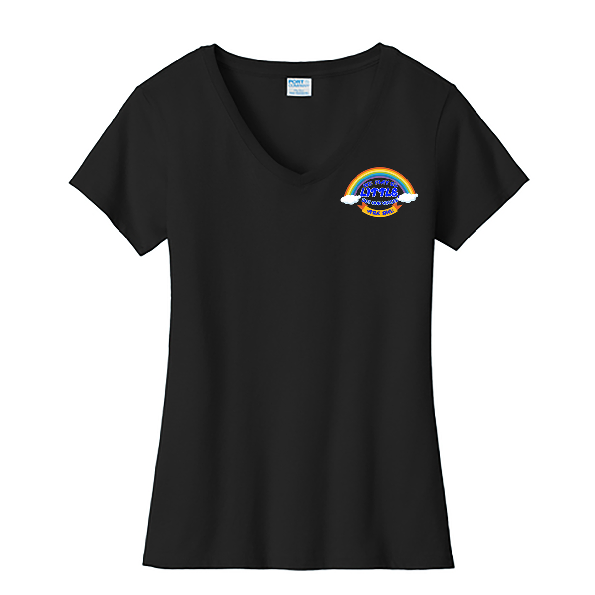 We May Be Little But Our Voices Are Big Ladies Fan Favorite V-Neck Tee