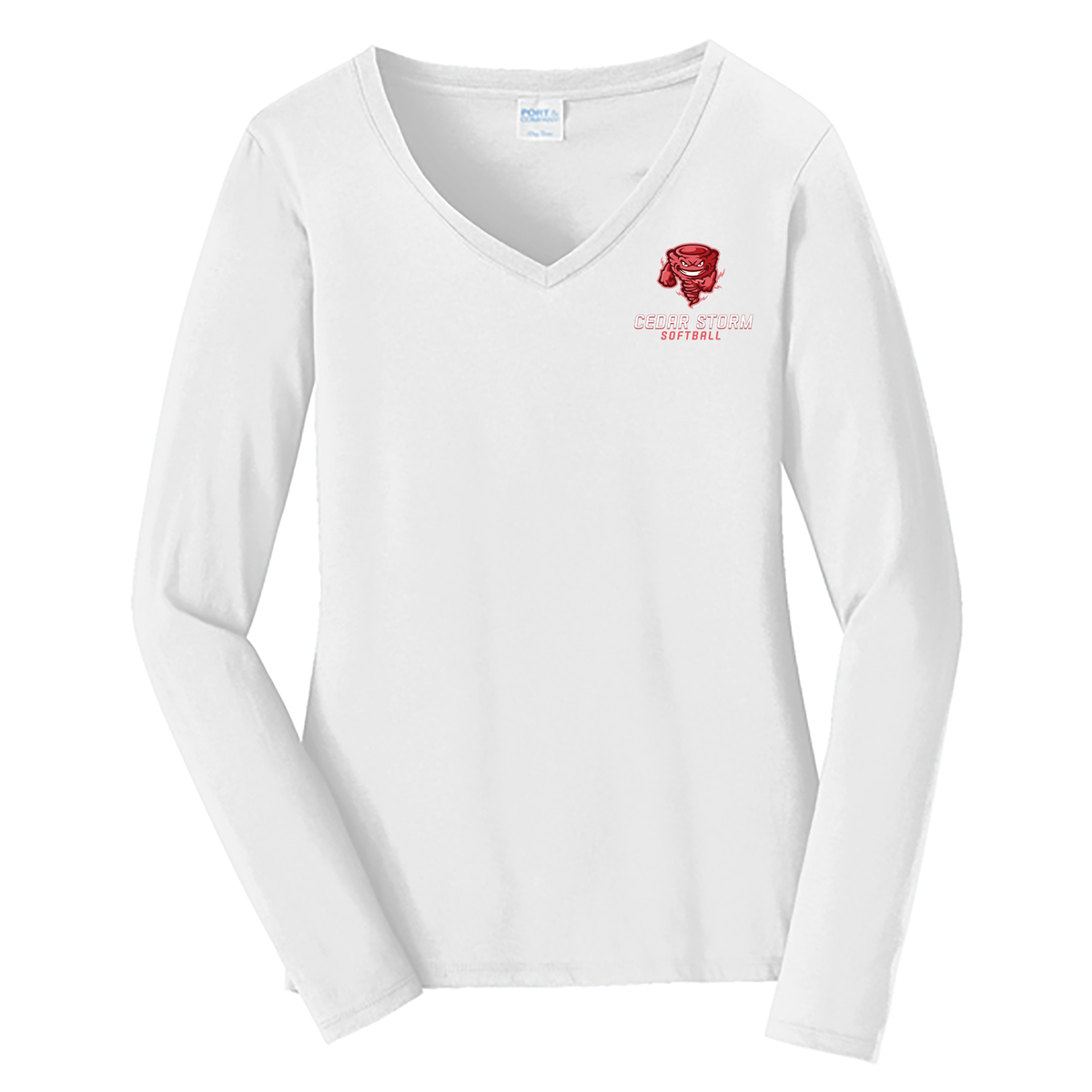 Cedar Storm Softball Ladies Long Sleeve Fan Favorite V-Neck Tee