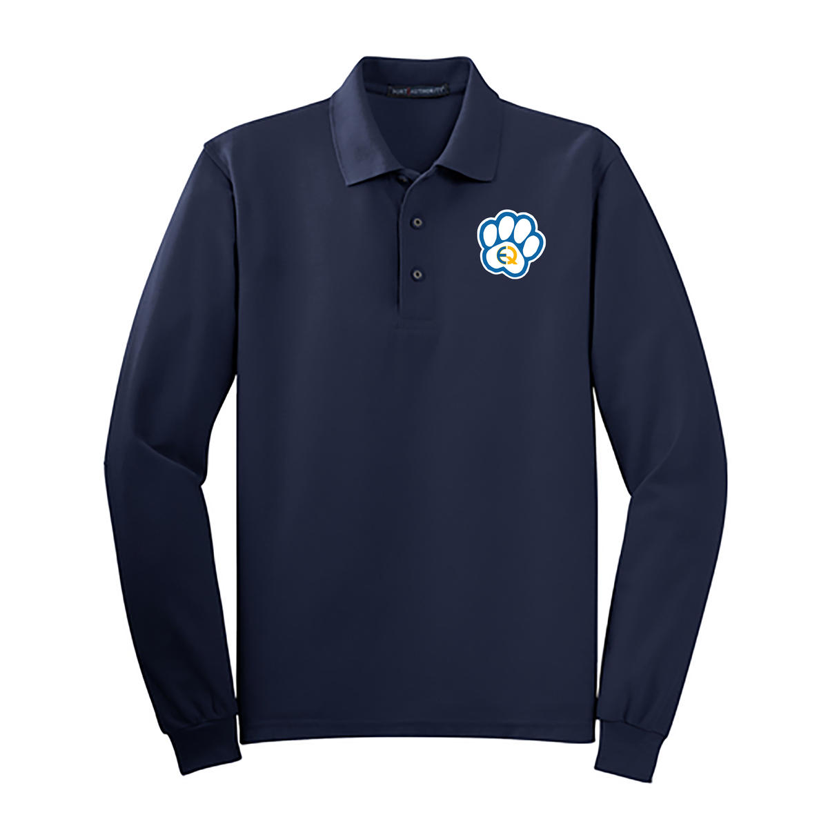 East Quogue School District Silk Touch Long Sleeve Polo