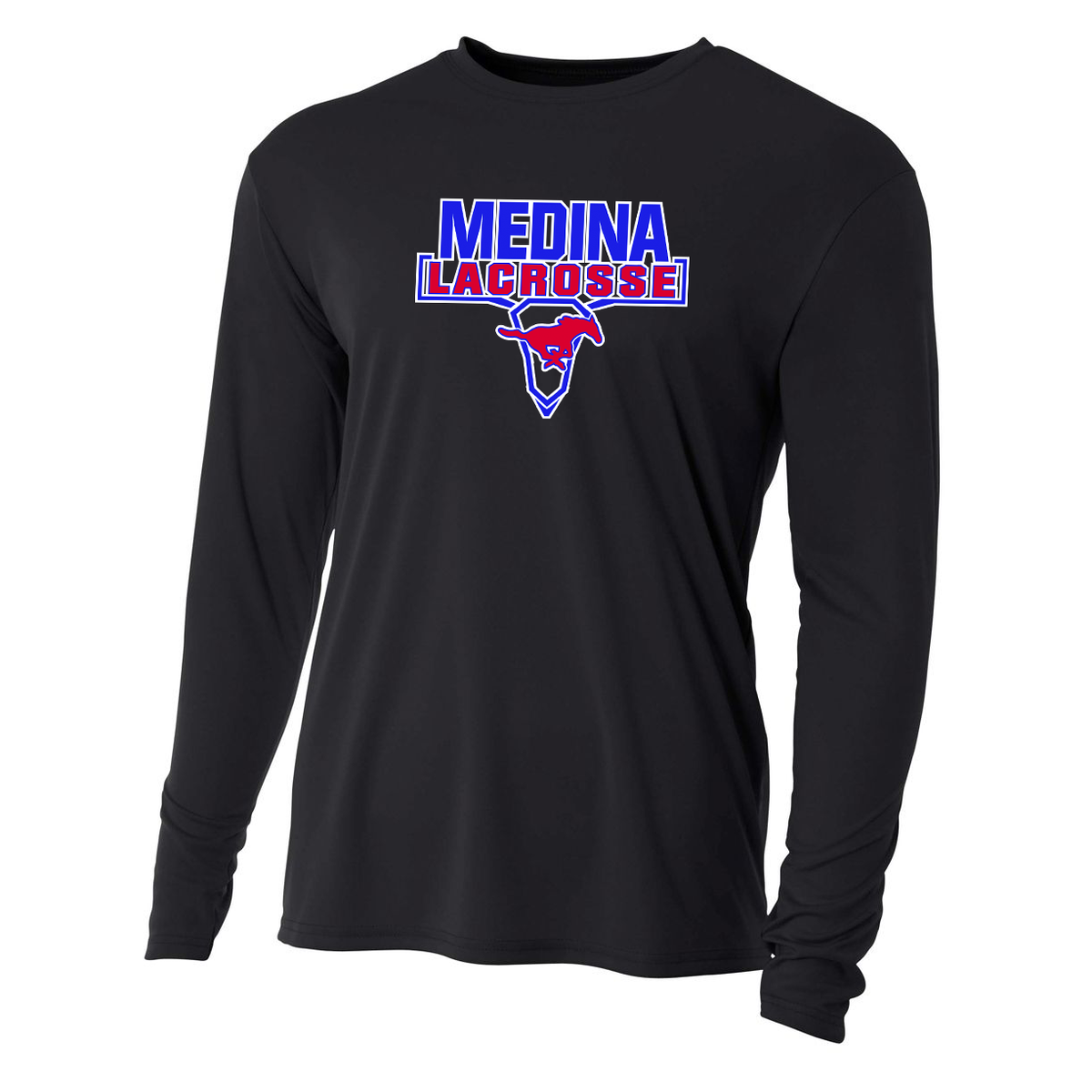 Medina Mustangs Lacrosse Cooling Performance Long Sleeve Crew