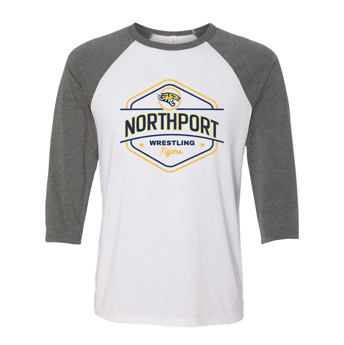 Northport Wrestling Three-Quarter Sleeve Baseball Tee