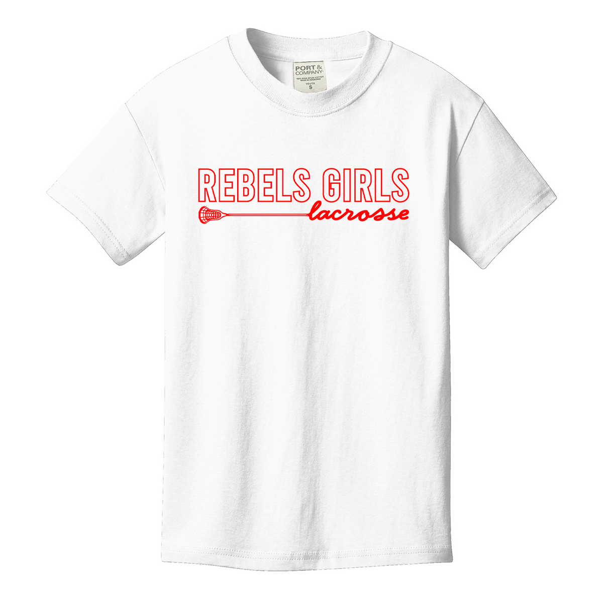 Rebels LC Girls Lacrosse Beach Wash® Garment-Dyed Pocket Tee