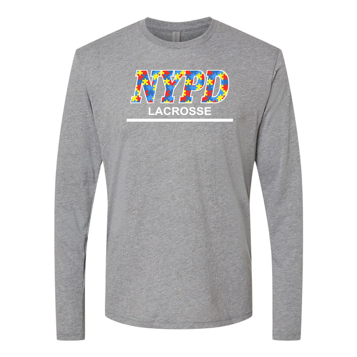 NYPD Lacrosse Next Level Triblend Long Sleeve Crew - Autism Awareness