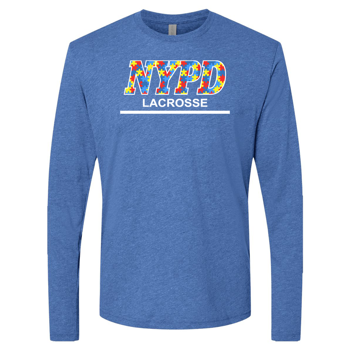 NYPD Lacrosse Next Level Triblend Long Sleeve Crew - Autism Awareness