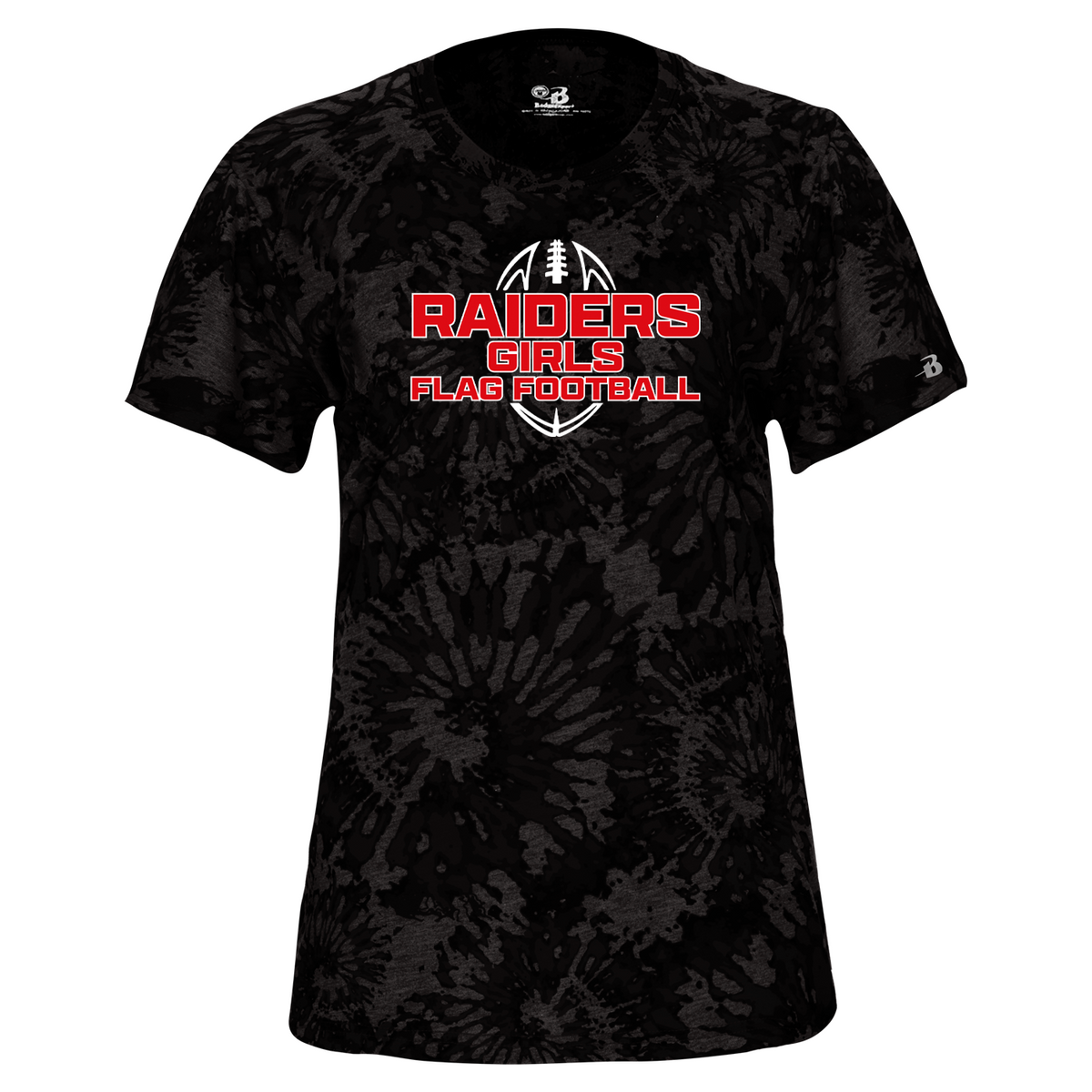 PM Raiders Flag Football Tie-Dye Tri-Blend Women's Tee