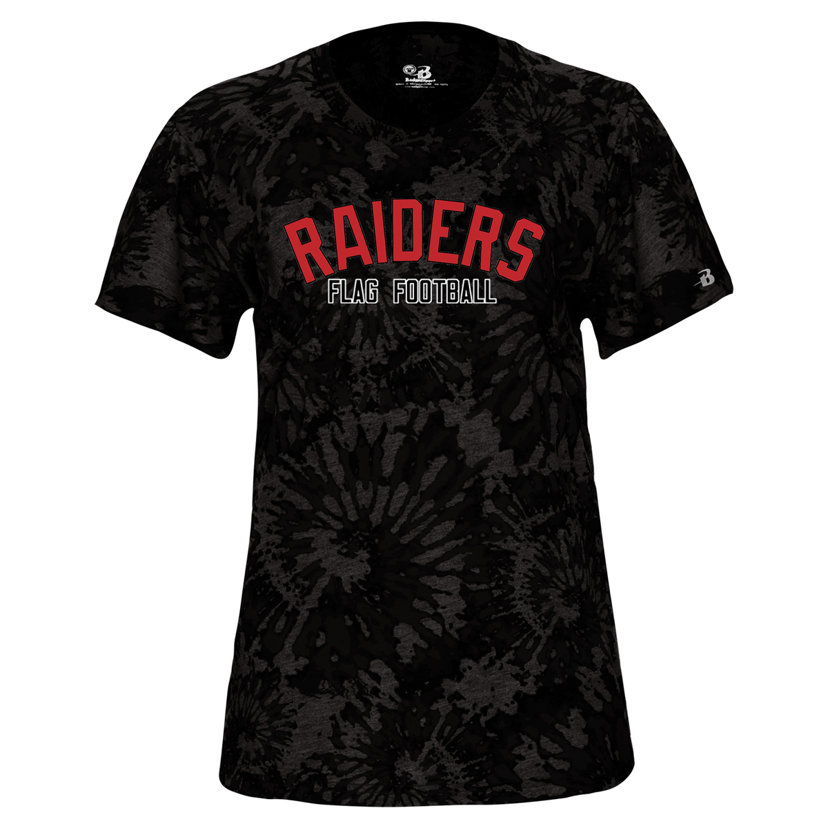 PM Raiders Flag Football Tie-Dye Tri-Blend Women's Tee