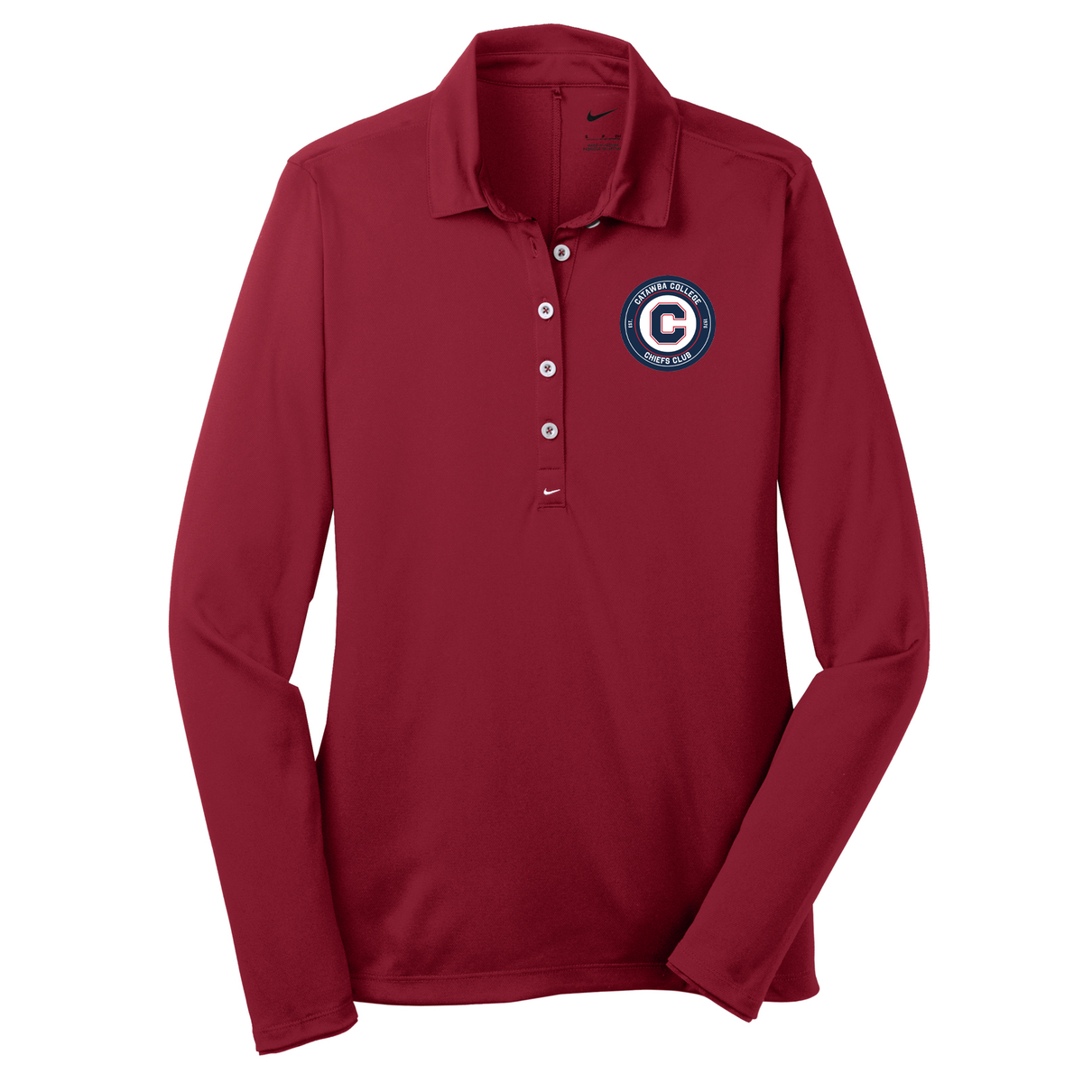 Catawba College Chiefs Club Nike Ladies Long Sleeve Dri-FIT Stretch Tech Polo