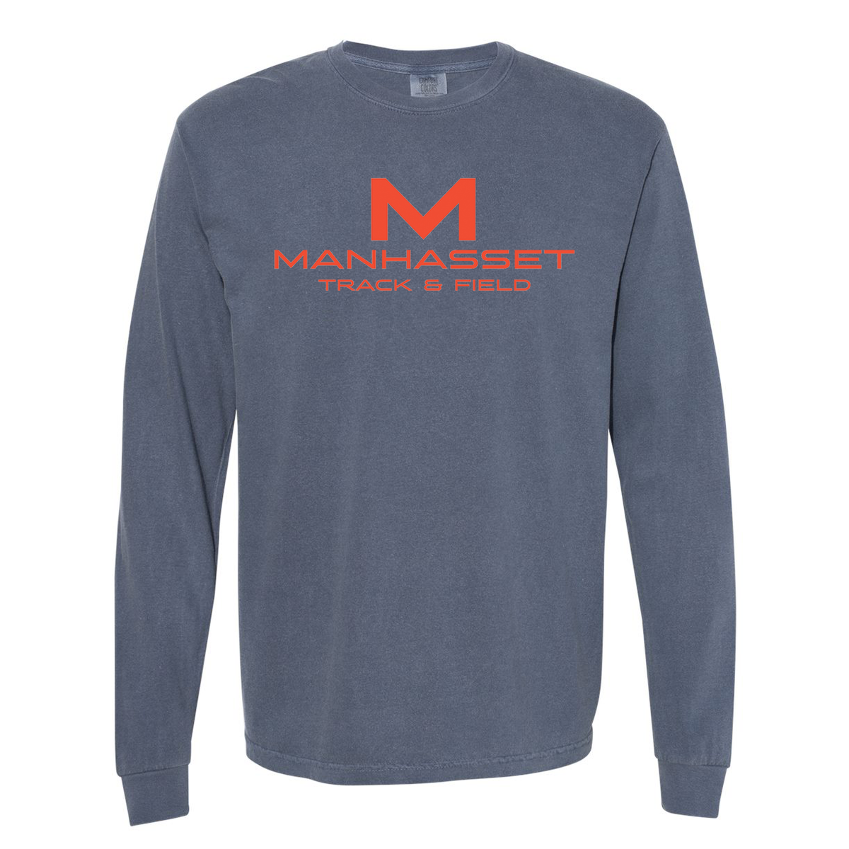 Manhasset Track & Field Garment Dyed Long Sleeve Tee *SMALL "M' ON BACK NECK*