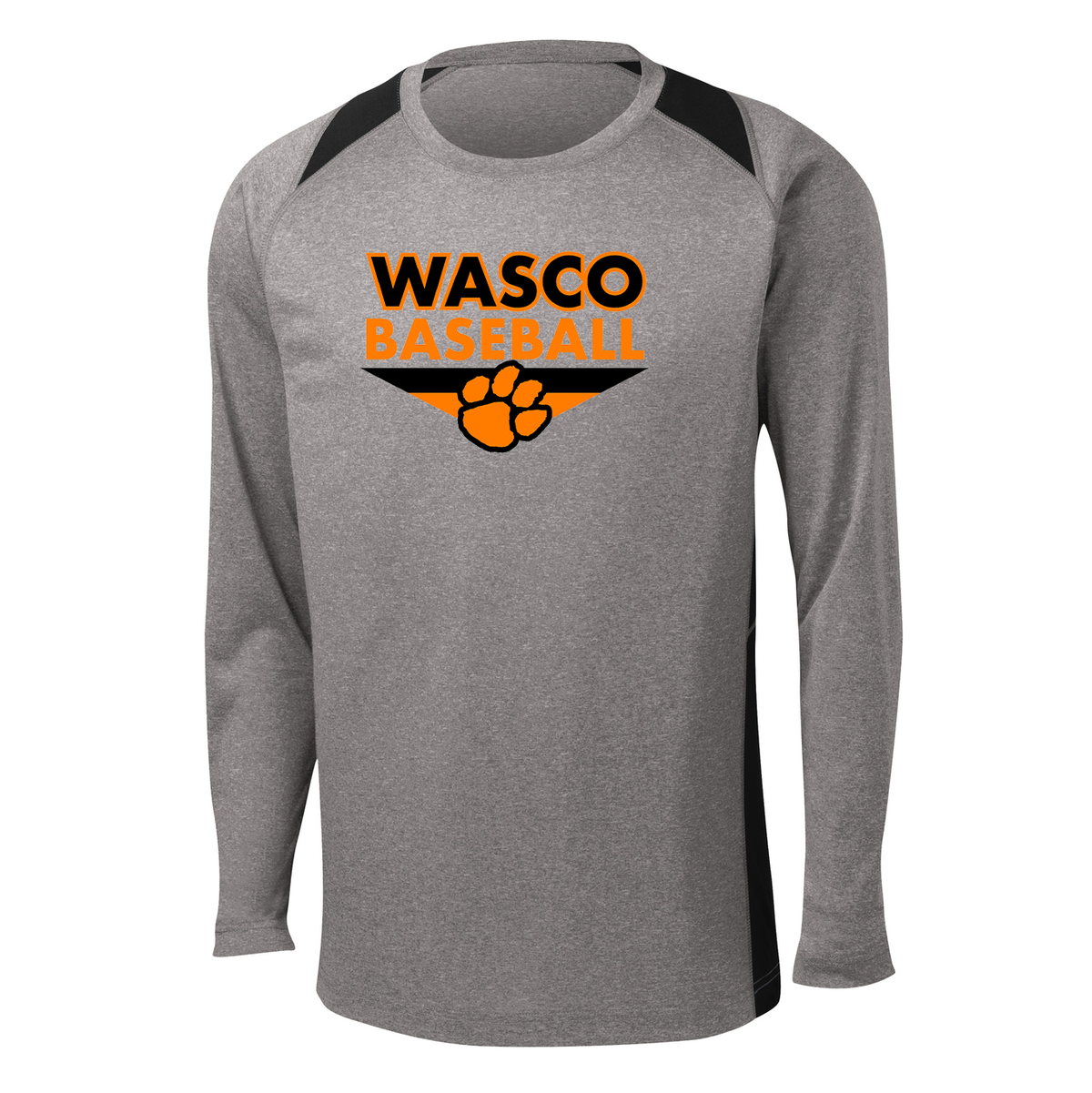 Wasco Union HS Baseball LS Colorblock Contender Tee