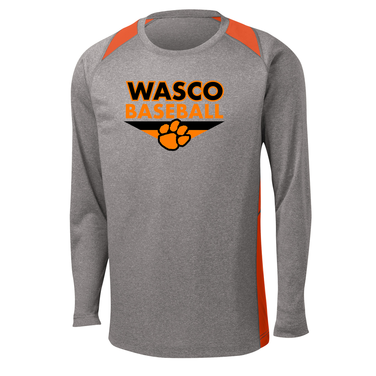 Wasco Union HS Baseball LS Colorblock Contender Tee