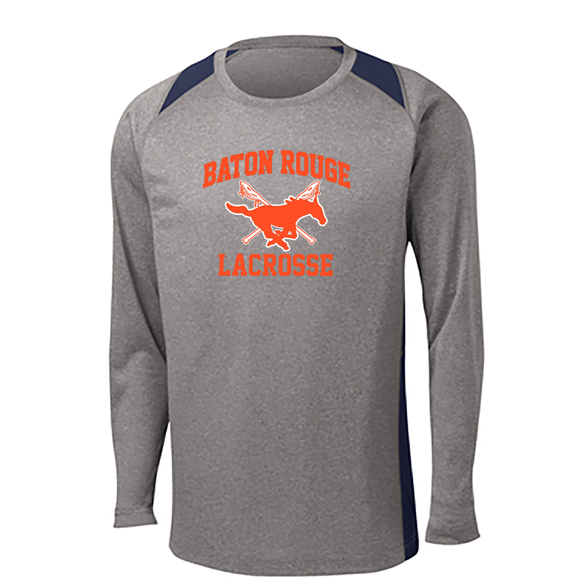 Baton Rouge Mustangs Lacrosse Long Sleeve Colorblock Contender Tee