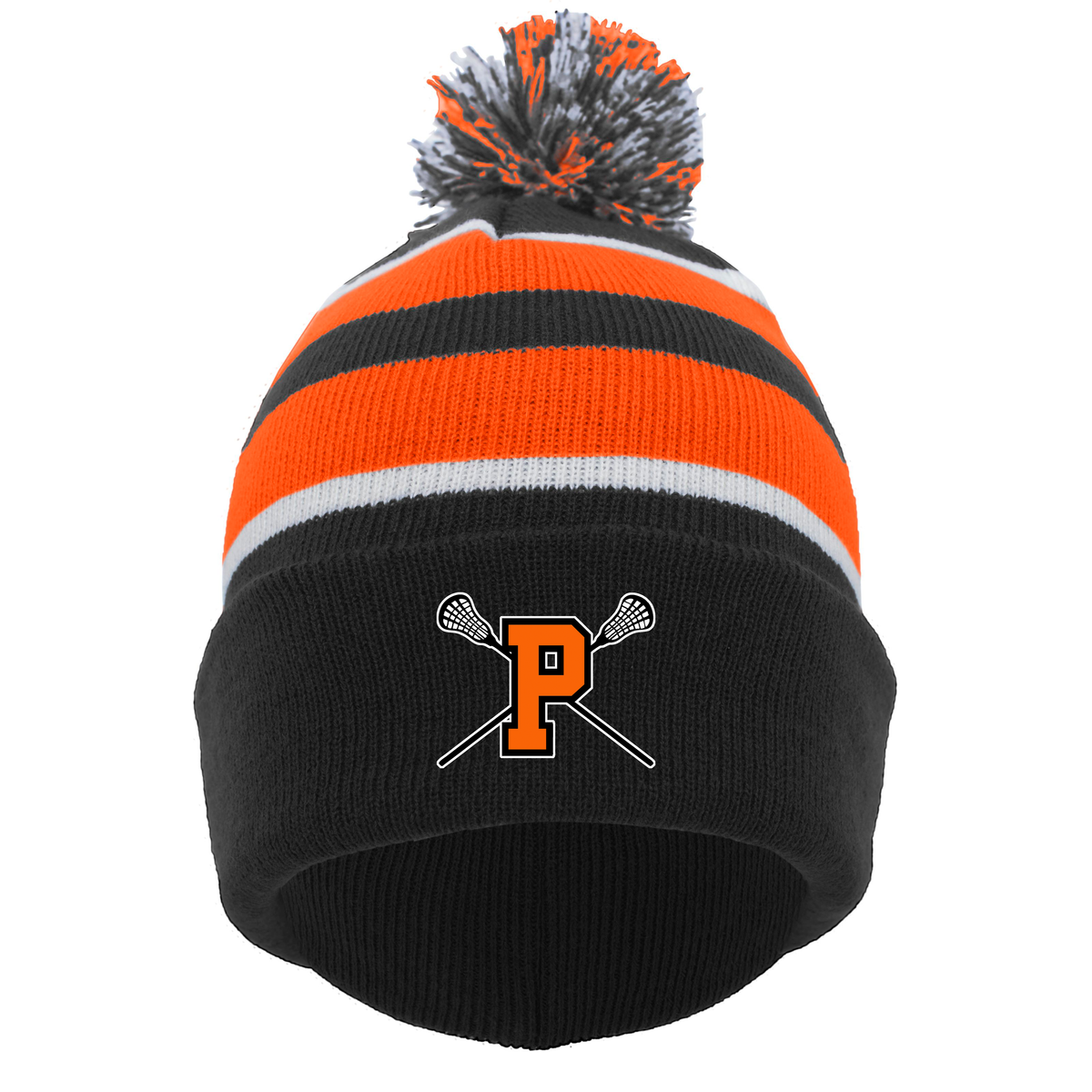 Palmyra Lacrosse Knit Fold Over Pom Pom Beanie