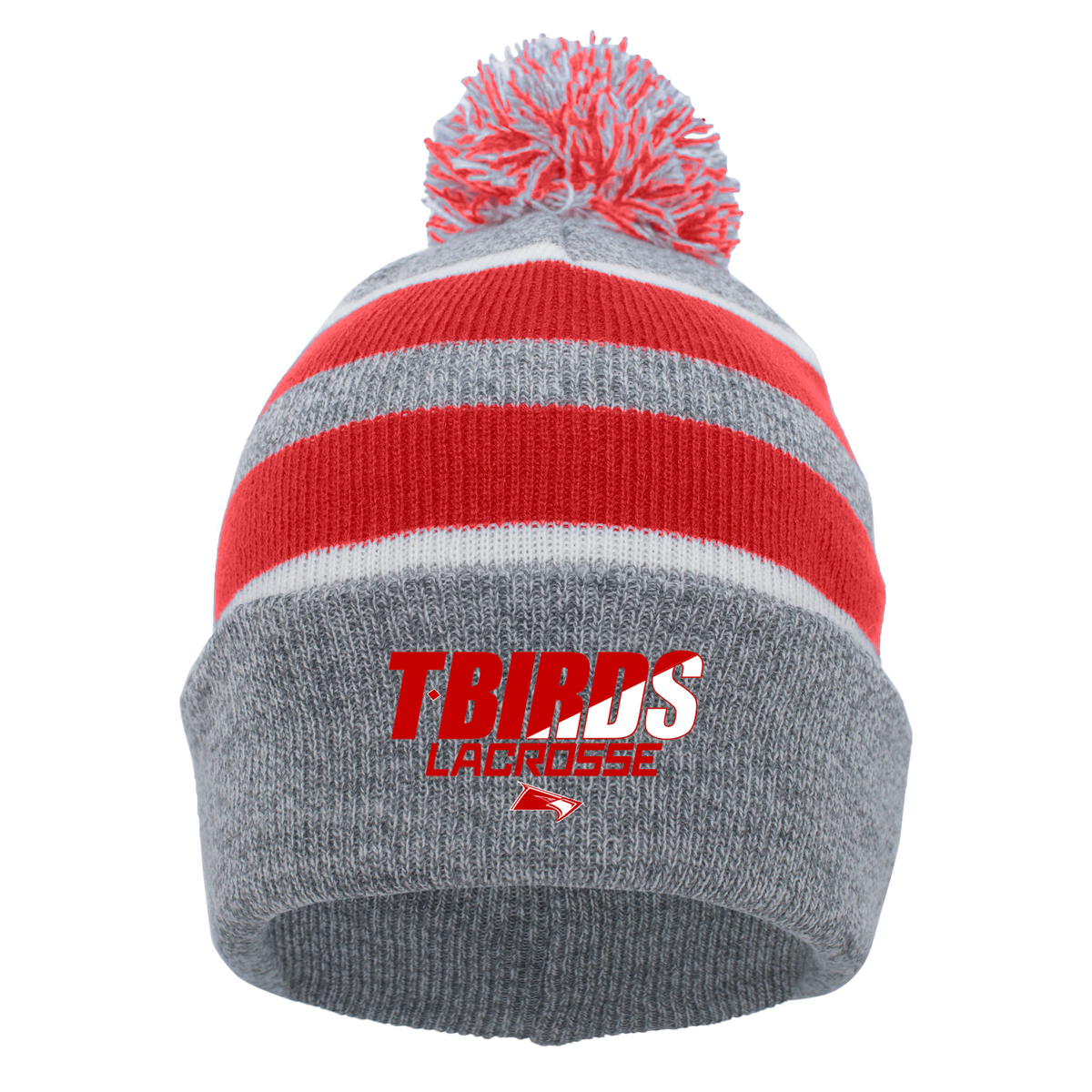 Connetquot Youth Lacrosse Knit Fold Over Pom Pom Beanie