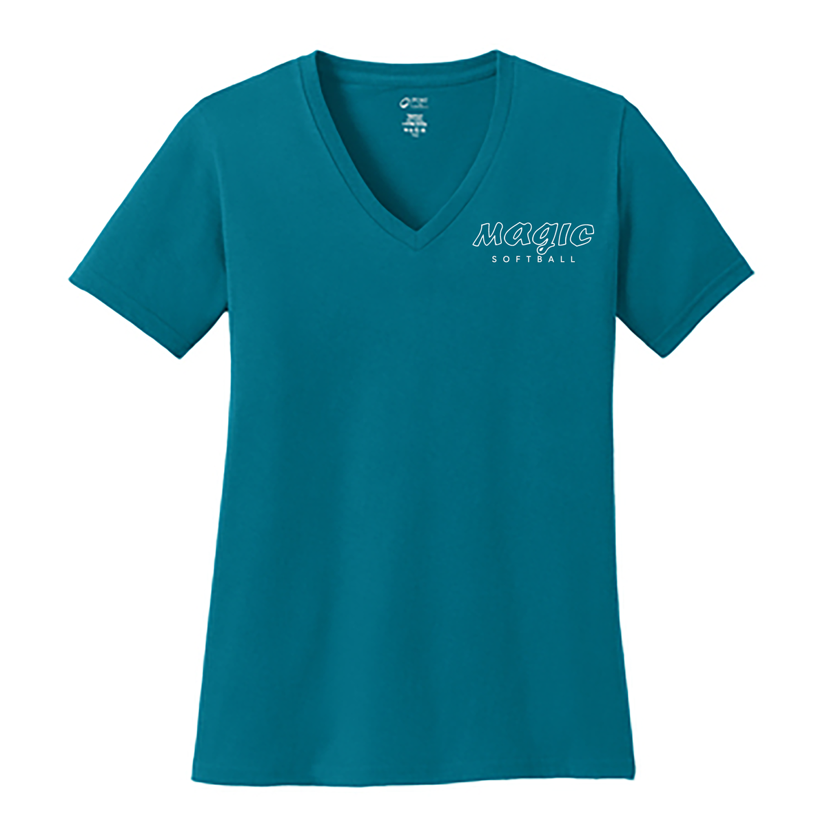 LGCS Softball Ladies Core Cotton V-Neck Tee