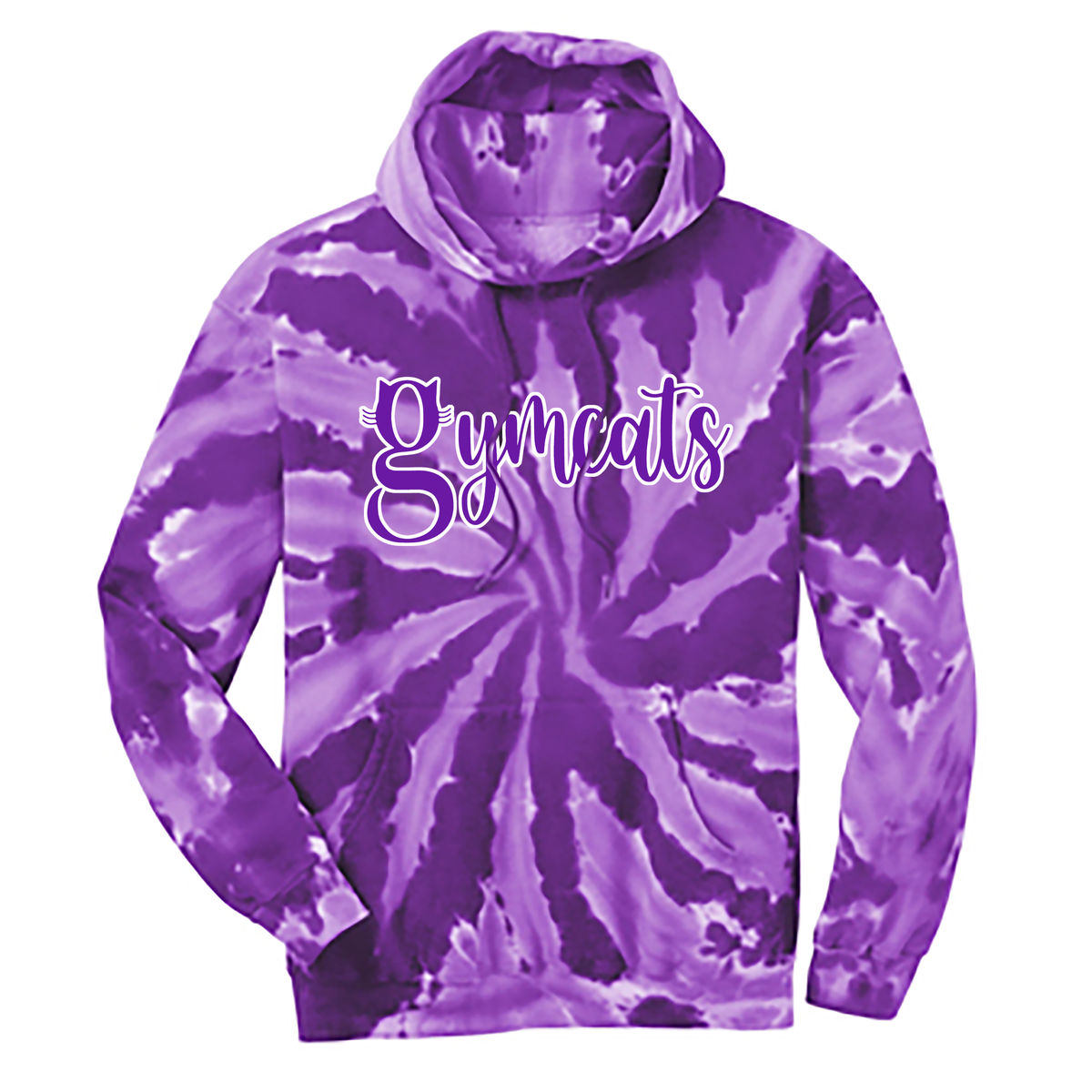 Gymcats Gymnastics Tie-Dye Pullover Hooded Sweatshirt