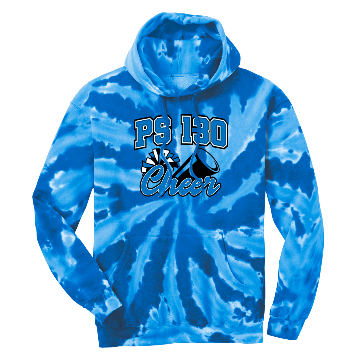 PS 130 Tie-Dye Pullover Hooded Sweatshirt - Cheer Logo