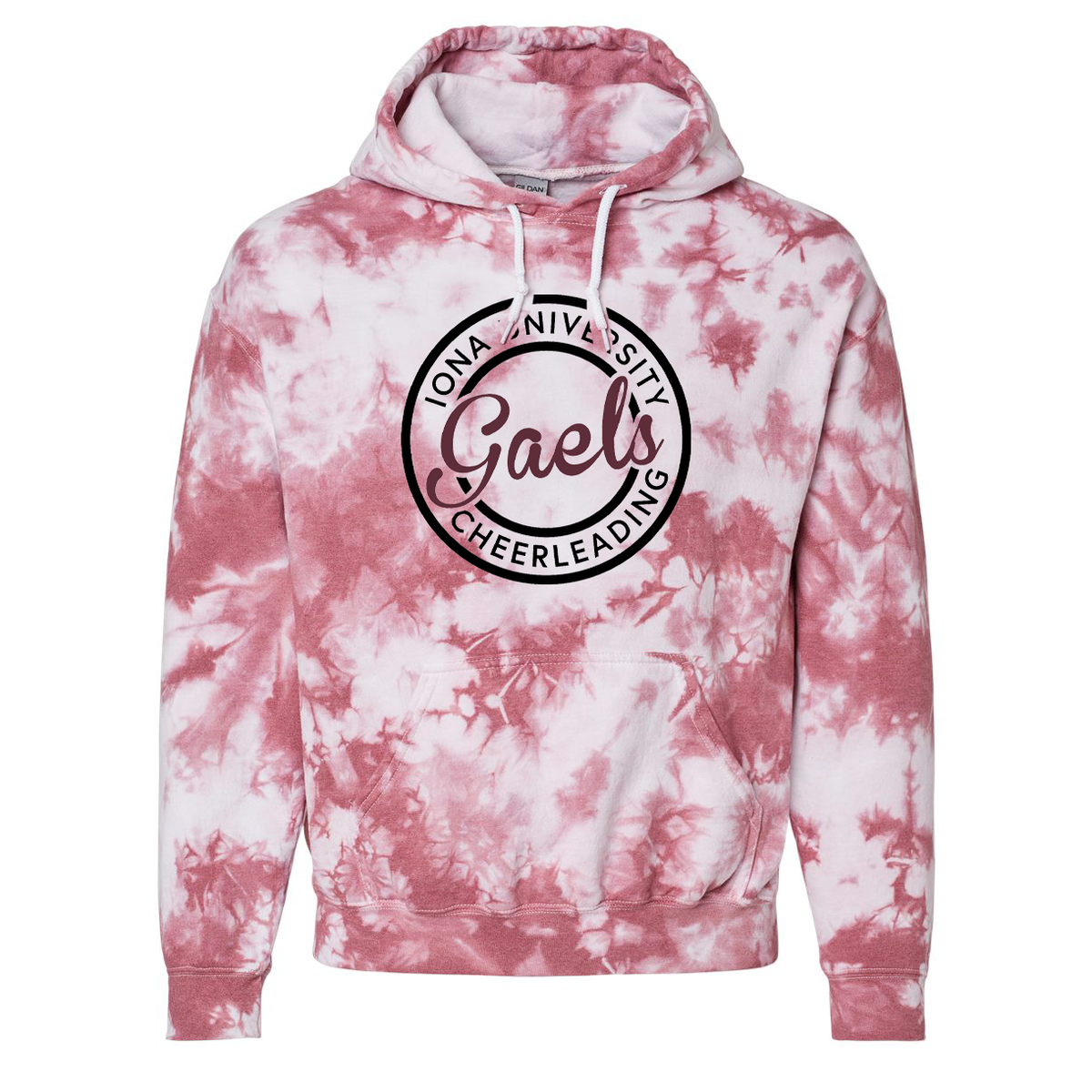 Iona University Cheer Blended Hooded Tie-Dyed Sweatshirt