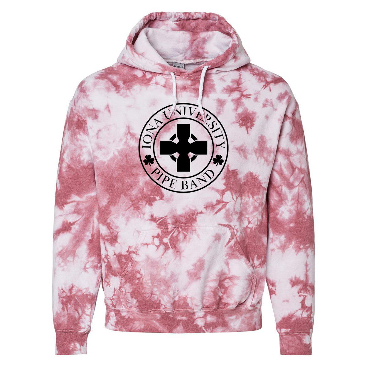 Iona University Pipe Band Blended Hooded Tie-Dyed Sweatshirt