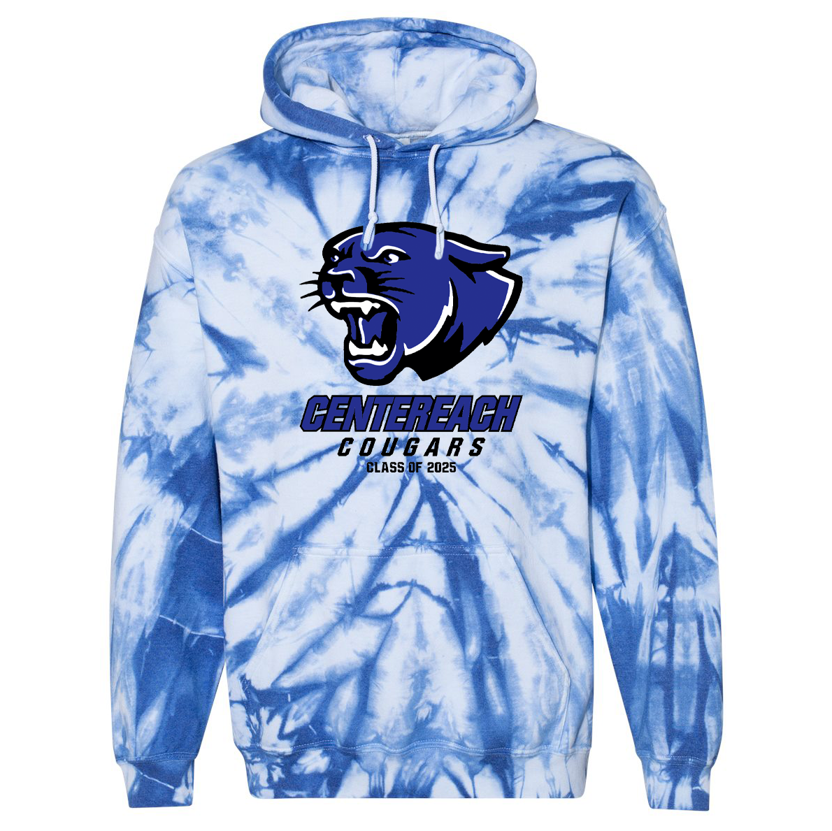 Centereach High School Blended Hooded Tie-Dyed Sweatshirt