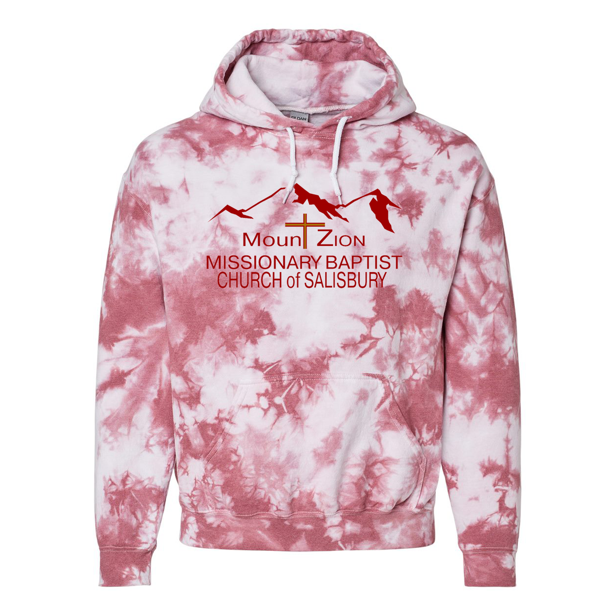 Mount Zion Missionary Baptist Church Blended Hooded Tie-Dyed Sweatshirt