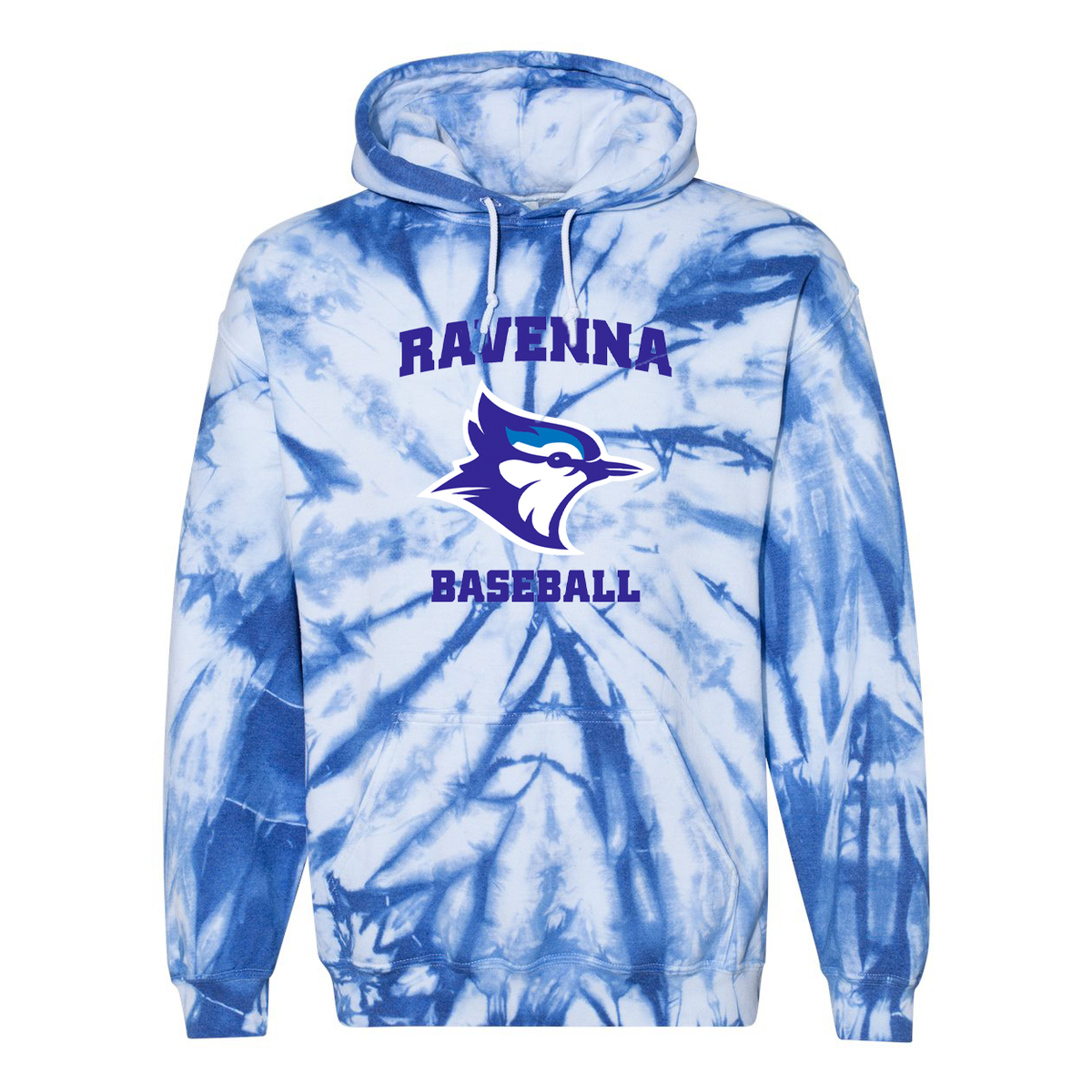 Ravenna Baseball Blended Hooded Tie-Dyed Sweatshirt