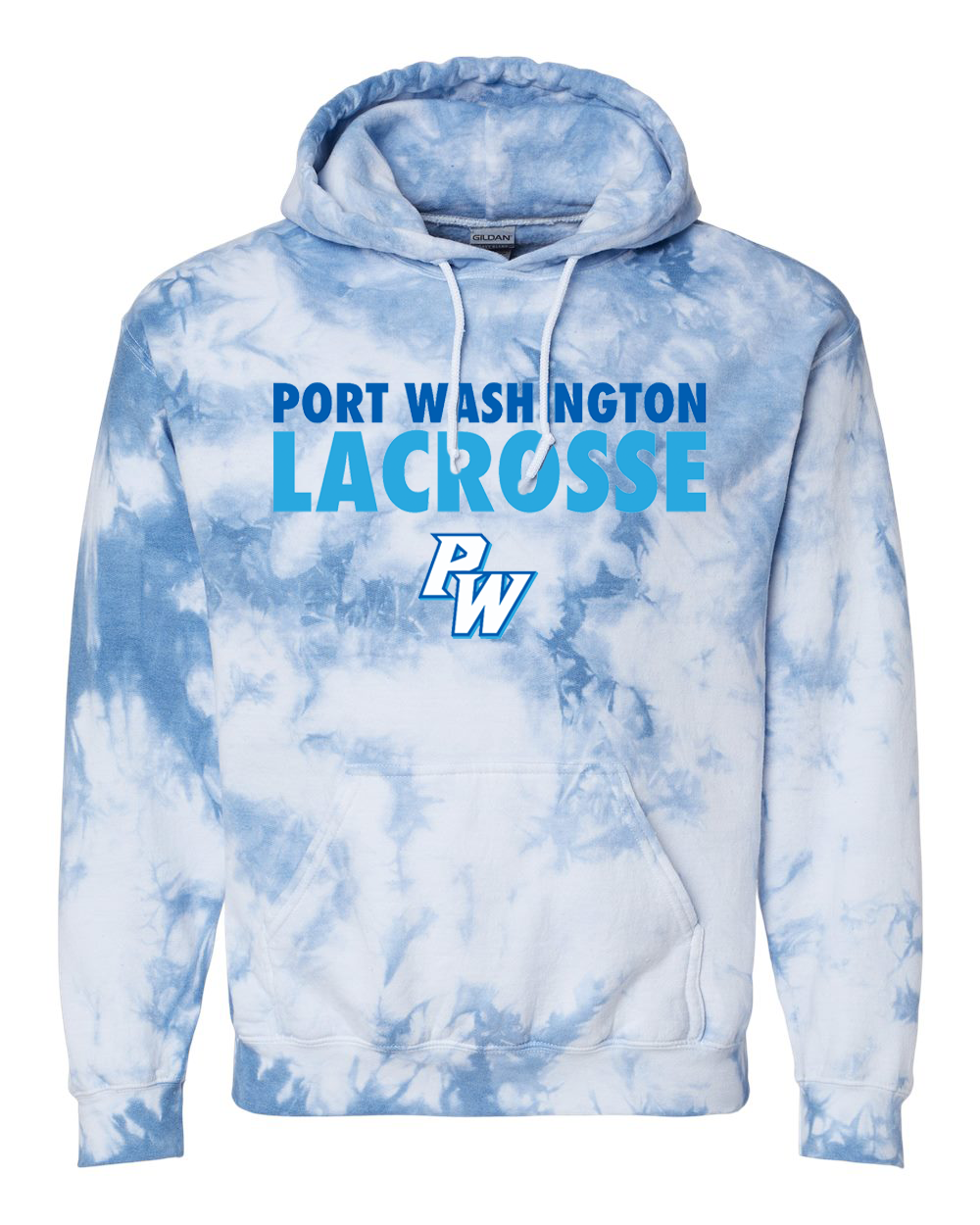 Port Washington Girls Lacrosse Blended Hooded Tie-Dyed Sweatshirt