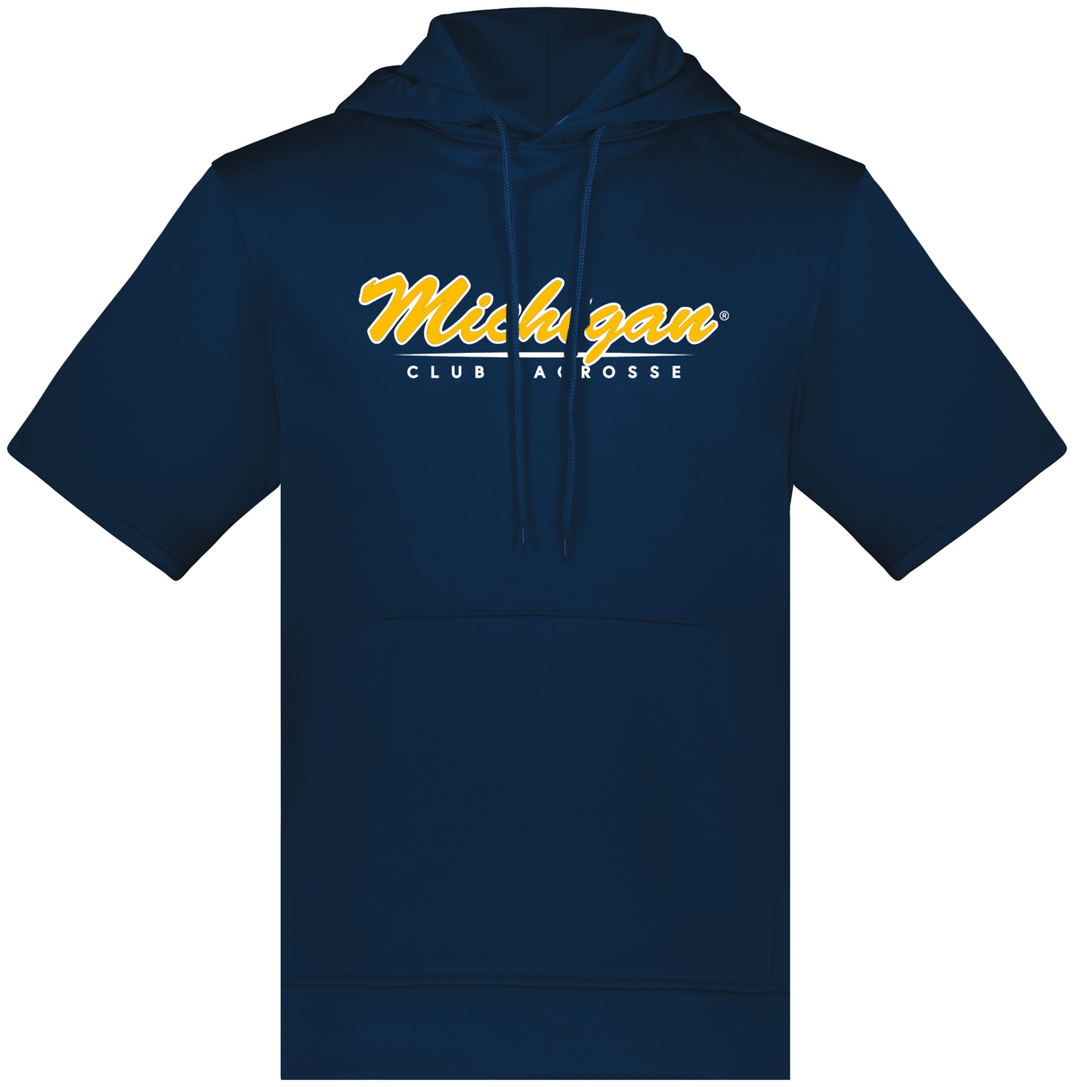 Michigan Club Lacrosse Wicking Fleece Short Sleeve Hoodie