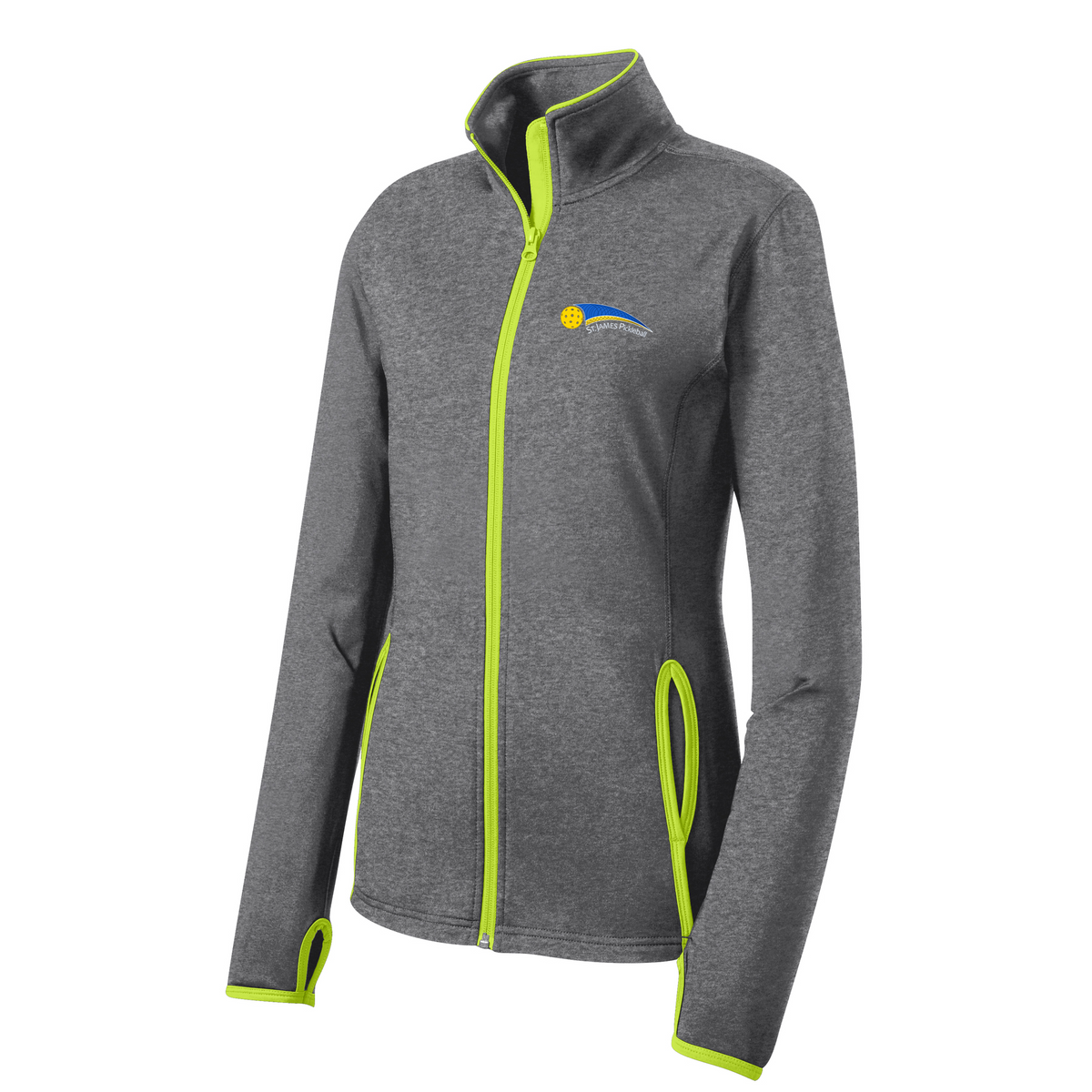 St. James Pickleball Association Ladies Sport-Wick® Stretch Contrast Full-Zip Jacket