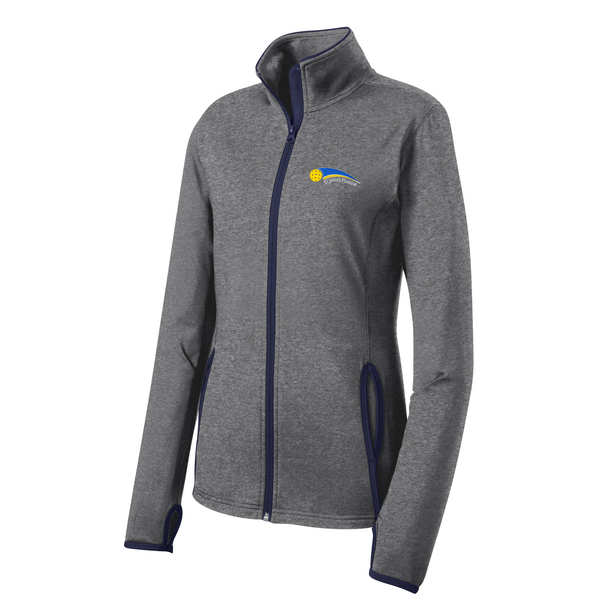 St. James Pickleball Association Ladies Sport-Wick® Stretch Contrast Full-Zip Jacket