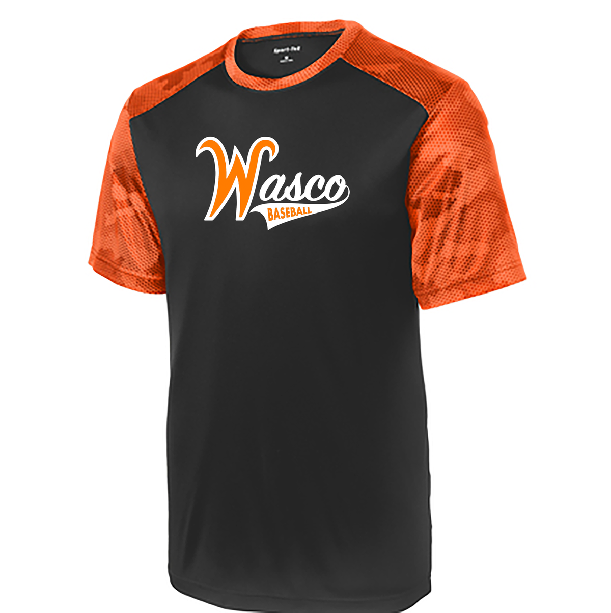 Wasco Union HS Baseball Camo-Hex Sleeve Tee