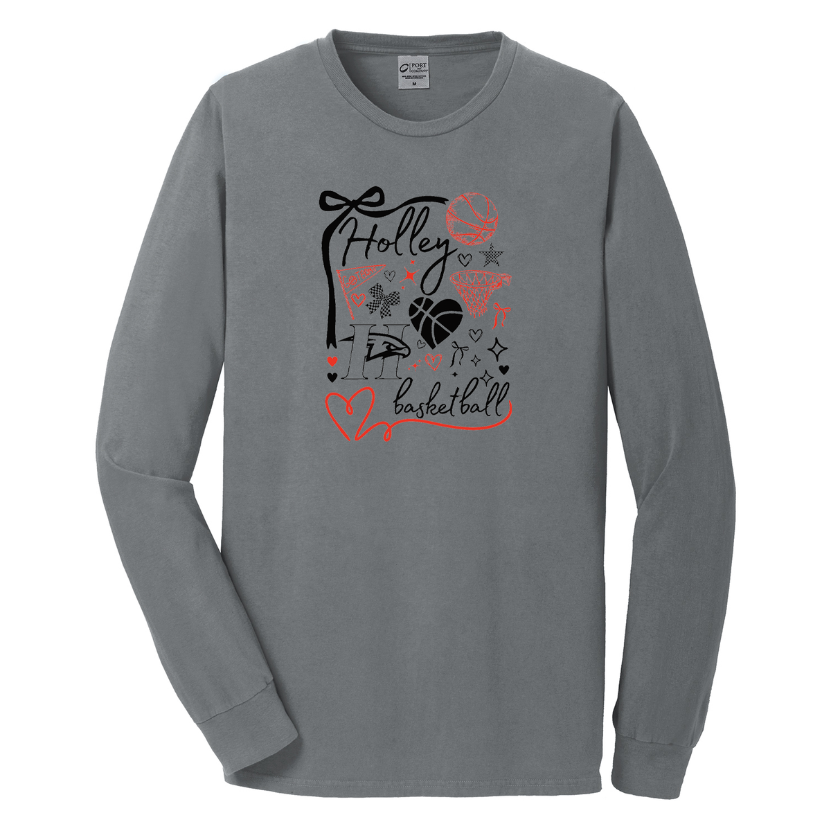 Holley Central School Girls Basketball Beach Wash® Garment-Dyed Long Sleeve