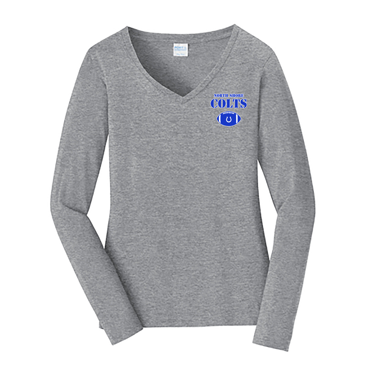 North Shore Colts Football & Cheer Ladies Long Sleeve Fan Favorite V-Neck Tee