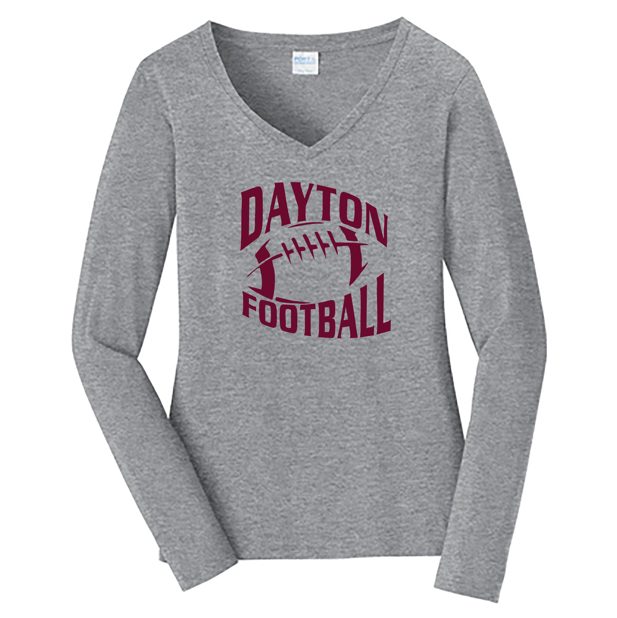 Dayton HS Football Ladies Long Sleeve Fan Favorite V-Neck Tee