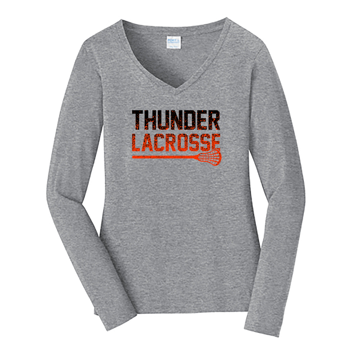 Jersey Thunder Girls Lacrosse Ladies Long Sleeve Fan Favorite V-Neck Tee