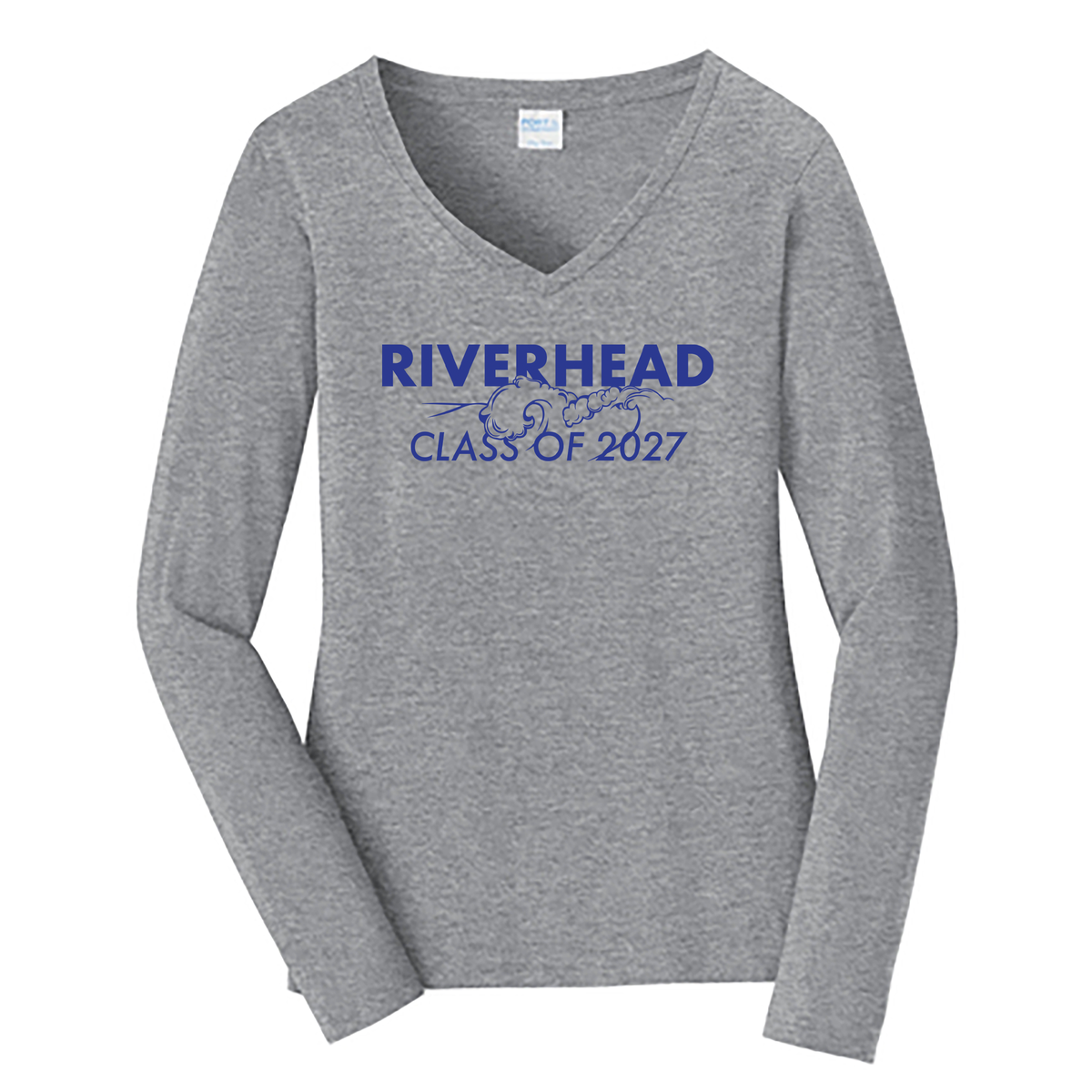 Riverhead Class of 2027 Ladies Long Sleeve Fan Favorite V-Neck Tee