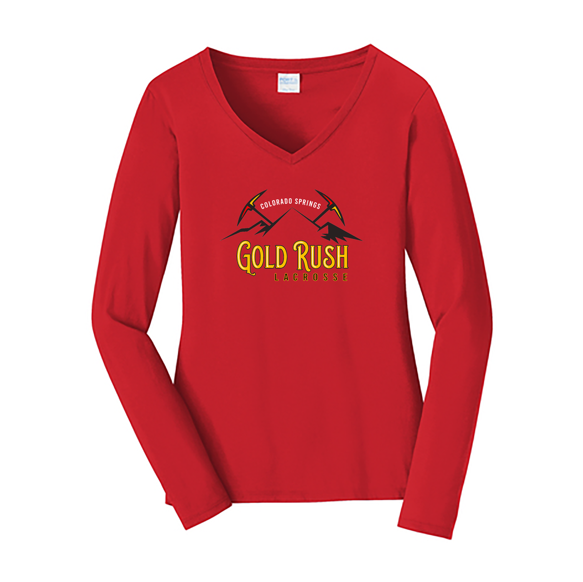 Gold Rush Lacrosse Ladies Long Sleeve Fan Favorite V-Neck Tee