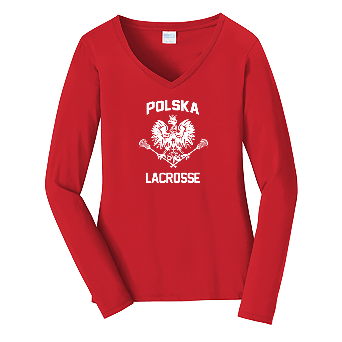 Polska Lacrosse Ladies Long Sleeve Fan Favorite V-Neck Tee