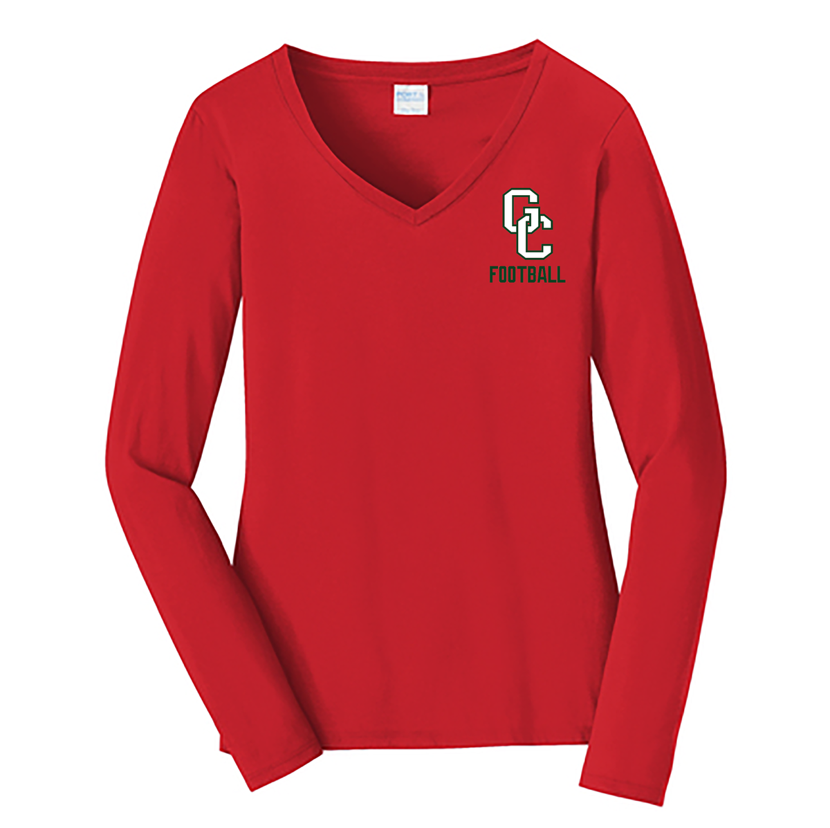 Glen Cove Football Ladies Long Sleeve Fan Favorite V-Neck Tee